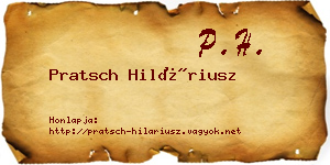 Pratsch Hiláriusz névjegykártya